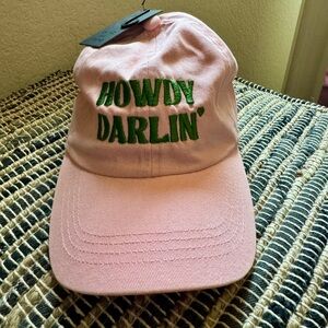 NWT Howdy Darlin’ Pink Cap with Green Embroidery